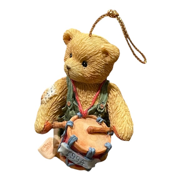 Cherished Teddies Vintage 1994 Resin Christmas Ornament 912891 Drummer Boy 3A - Picture 5 of 8